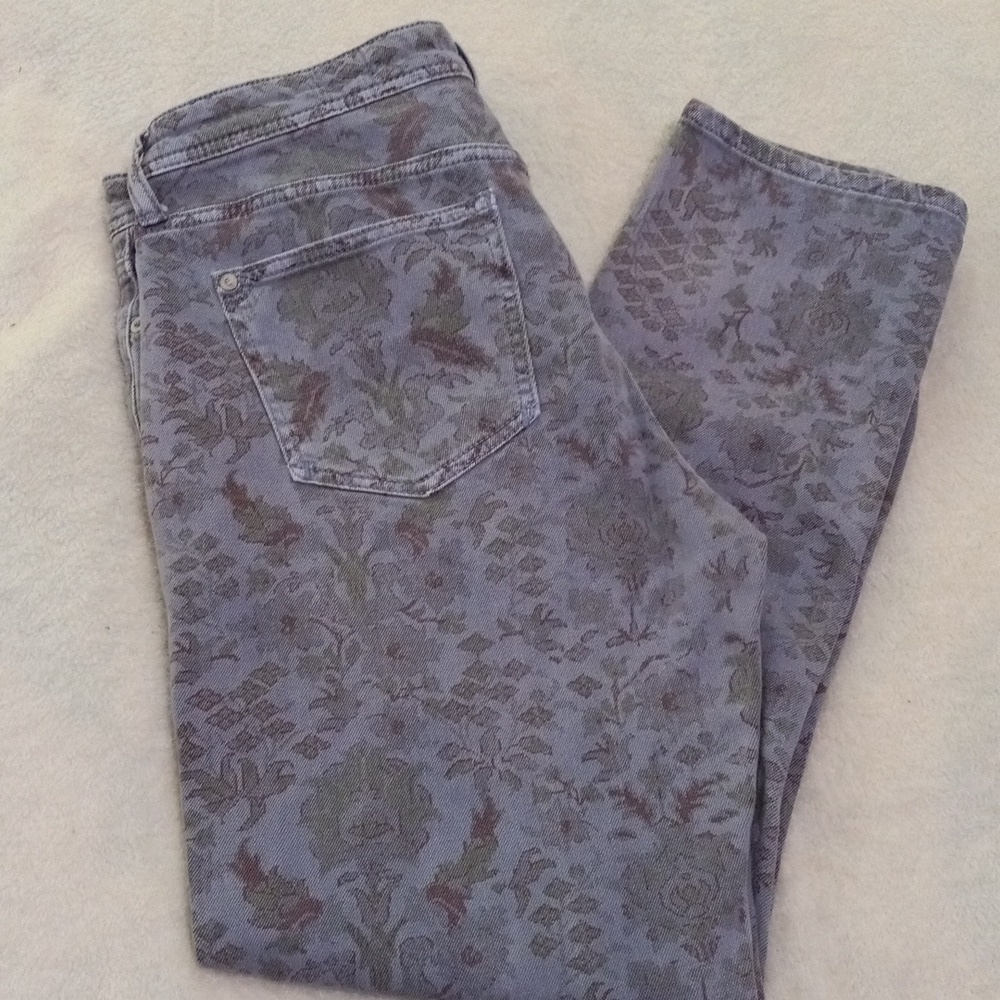 Anthropologie Pilcro and the Letterpress Blue Floral Boho Paisley Jeans 31 - Picture 4 of 12